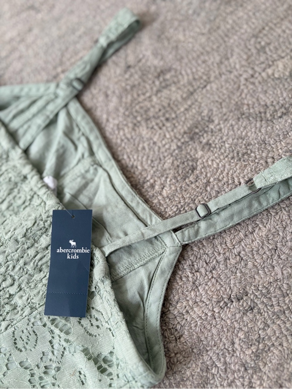 Abercrombie Kids Sage Green Lace Dress NWT Size 11/12 - Picture 6 of 9